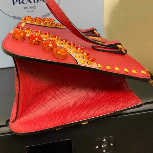 RARE✨ PRADA Saffiano Lux Double Zip Tote - Mini - Picture 7 of 12